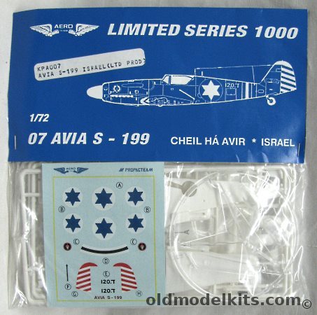 Aero Team 1/72 Avia S-199 - Cheil Ha Avir Isreal Air Force - Bagged, KP007 plastic model kit